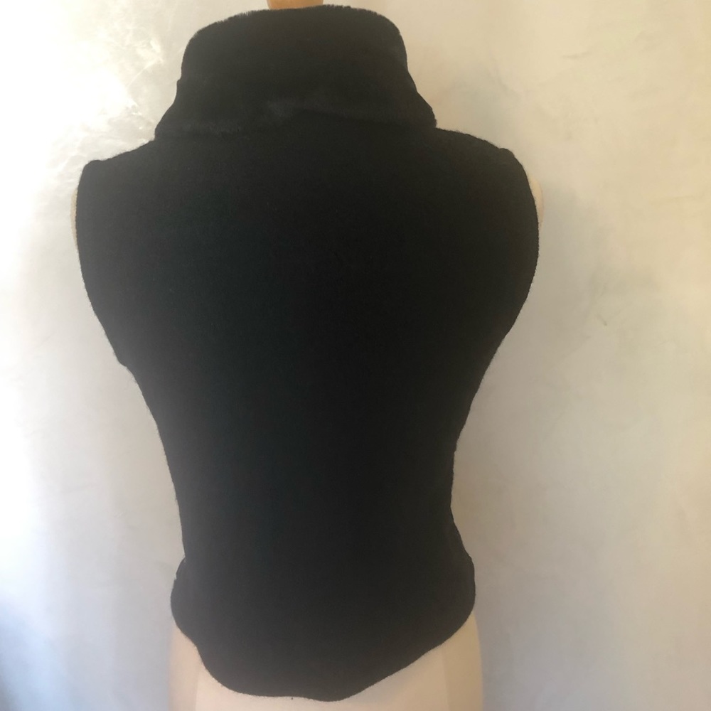 Tally Ho Black Wool Vest w/leopard patchwork & faux fur detachable collar Size M - Picture 4 of 15